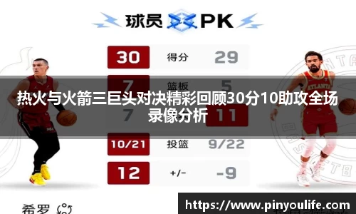 热火与火箭三巨头对决精彩回顾30分10助攻全场录像分析